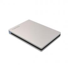 东芝(TOSHIBA) 1TB USB3.0 移动硬盘 Slim系列 2.5英寸 兼容Mac 金属超薄 密码保护 轻松备份 高速传输 银色