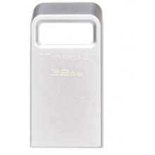 金士顿（Kingston）32GB USB3.1 U盘 DTMC3 银色金属 读速100MB/s 迷你型车载U盘 便携环扣