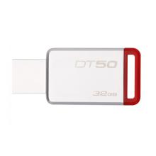 金士顿（Kingston）32GB USB3.1 U盘 DT50 红色 金属外壳 无盖设计