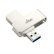 爱国者（aigo）256GB USB3.0 U盘 U330金属旋转系列 银色 快速传输 出色出众