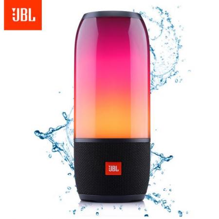 JBL PULSE3 音乐脉动三代 便携式蓝牙音箱 炫彩小音箱+低音炮 桌面音响 可免提通话 防水设计 典雅黑