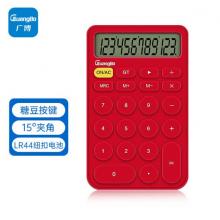 广博（GuangBo)文具红色直板计算器 时尚桌面计算机 学生/办公通用12位大屏计算机N31660