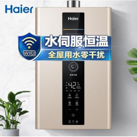 海尔（Haier）16升燃气热水器天然气 水伺服恒温智护自清洁 WIFI智控智慧节能 JSQ30-16DN7(12T)U1