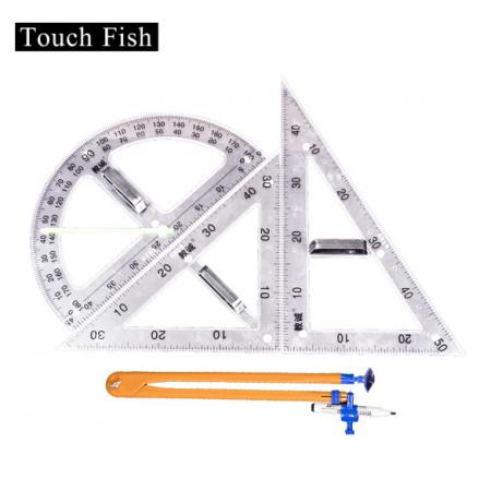  磁吸式大号三角板套 	Touch Fish 	 透明磁性 三角尺套装 