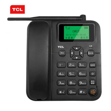 TCL 插卡电话机 移动固话 家用办公电销座机 插移动手机卡 大音量 中文语音报号 GF100畅联版(黑色)