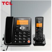 TCL 无绳电话机 无线座机 子母机 办公家用 中文菜单 大按键 停电可用 D60套装一拖一(黑色)