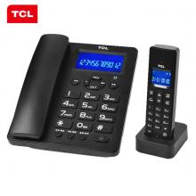 TCL 无绳电话机 无线座机 子母机 办公家用 反显屏 来电显示 中文菜单 D9套装一拖一(黑色)
