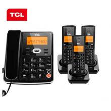 TCL 无绳电话机 无线座机 子母机 办公家用 中文菜单 免提 大按键 D60套装一拖三(黑色)