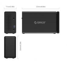 奥睿科(ORICO)3.5英寸硬盘柜USB3.0 台式机SATA串口外置硬盘盒 支持16TB硬盘 双盘位磁吸式NS200U3