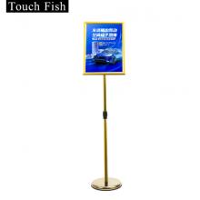 Touch Fish不锈钢可伸缩展示牌 A3A4海报展架立牌 酒店商城指示牌引导牌水牌 金色A4直角（送加重注水块）