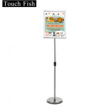 Touch Fish不锈钢可伸缩展示牌 A3A4海报展架立牌 酒店商城指示牌引导牌水牌 银色A3直角（送加重注水块）