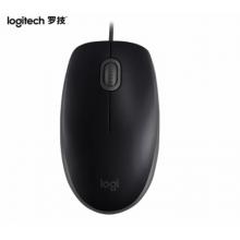 罗技（Logitech）M110 鼠标 有线鼠标 办公鼠标 轻音鼠标 对称鼠标 黑色