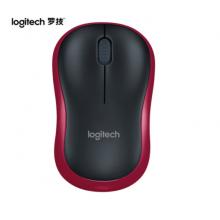 罗技（Logitech）M185鼠标 无线鼠标 办公鼠标 对称鼠标 黑色红边 带无线2.4G接收器