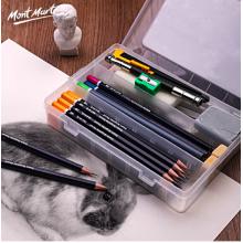 蒙玛特(Mont Marte)24件素描套装 素描铅笔绘画工具 美术初学者速写炭笔素描笔透明笔盒画画套装MPN0072