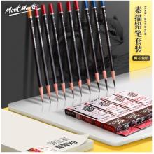 蒙玛特(Mont Marte)hb素描铅笔12支盒装 美术绘画炭笔速写笔学生初学素描笔 练习写生画画专用画笔PNX0001