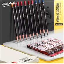 蒙玛特(Mont Marte)2b素描铅笔12支盒装 美术绘画炭笔速写笔学生初学素描笔 练习写生画画专用画笔PNX0002