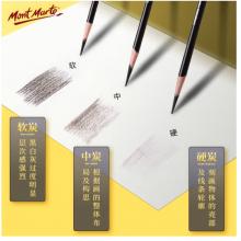 蒙玛特(Mont Marte)硬性素描炭笔12支盒装 美术绘画石墨铅笔学生初学速写碳笔 练习写生画画专用画笔PNX0007