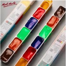 蒙玛特(Mont Marte)6色丙烯颜料 新型连杯颜料30ml果冻丙烯颜料常用色防水不掉色丙烯颜料套装PMHS0102CN-1