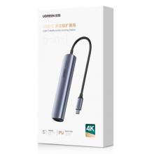 绿联 Type-C扩展坞 USB-C转HDMI拓展坞4K投屏千兆网线转接头HUB分线器3.0适用苹果macbook笔记本转换器五合一