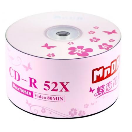 铭大金碟（MNDA）CD-R空白光盘/刻录盘 蝶恋花系列 52速700M 50片塑封装