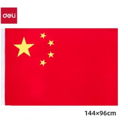 得力(deli)4号国旗/五星红旗(96*144cm) 学校户外门口店铺商场室外马路灯道旗国庆节3224