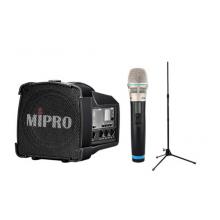 MIPRO咪宝MA-100SBII蓝牙音响户外移动便携式小型音箱讲解喊话扩音器带话筒一体宣传讲话喇叭插卡可充电 配手持话筒+音响支架（二代）
