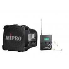 MIPRO咪宝MA-100SBII蓝牙音响户外移动便携式小型音箱讲解喊话扩音器带话筒一体宣传讲话喇叭插卡可充电 配头戴话筒（肤色）