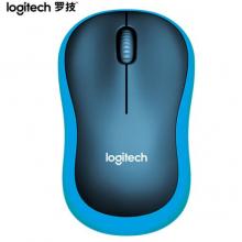 罗技（Logitech）M185鼠标 无线鼠标 办公鼠标 对称鼠标 黑色蓝边  带无线2.4G接收器