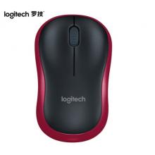 罗技（Logitech）M185鼠标 无线鼠标 办公鼠标 对称鼠标 黑色红边  带无线2.4G接收器