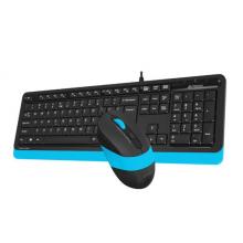 双飞燕（A4TECH）F1010飞时代 键鼠套装 有线键盘鼠标套装 笔记本电脑办公外接薄膜鼠标键盘套装 幻光蓝