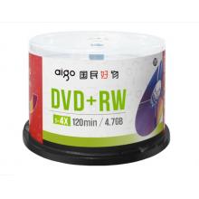 爱国者（aigo）DVD+RW 空白光盘/刻录盘 1-4速4.7GB 桶装50片 可擦写 可重复刻录