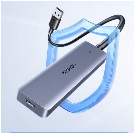 绿联 USB3.0分线器扩展坞 高速4口集线器HUB拓展坞 笔记本电脑一拖多转换器转接头延长线 Type-C供电