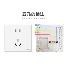 插座面板	施耐德	五孔