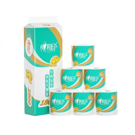 心相印有芯卷纸 心柔4层180g*10卷卫生纸巾 大克重卷筒纸