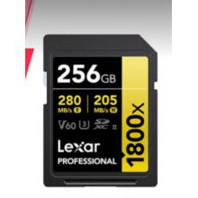 雷克沙（Lexar）256GB SD存储卡 C10 U3 V60 数码相机高速内存卡