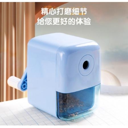 得力(deli)学生可自动进笔手摇卷笔刀削笔机/铅笔削笔器/削笔刀/转笔刀 学生文具 开学考试礼物蓝色