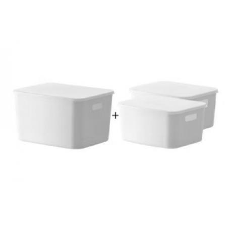收纳盒	懒角落 白色中号+盖子 2个/套
