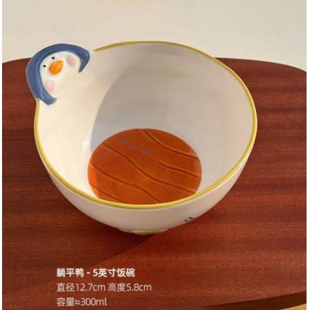餐碗	美厨  躺平鸭-5英寸 陶瓷