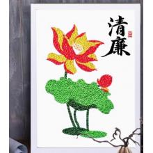 手工制作A4荷花廉洁005(材料包）+相框