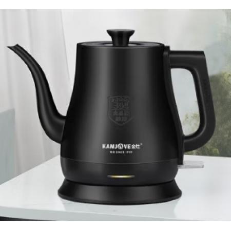 金灶（KAMJOVE）家用电热水壶自动断电烧水壶泡茶壶304不锈钢大容量开水壶拉弧长嘴茶艺壶电水壶 0.8L T-92黑色 