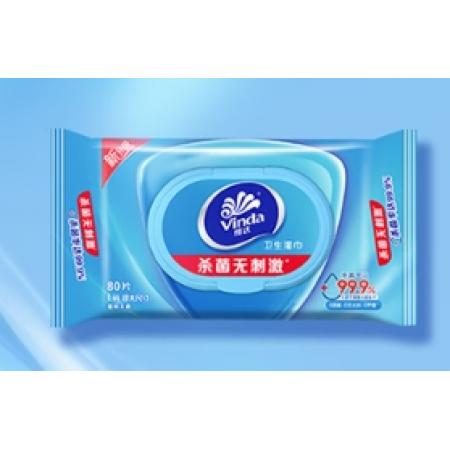 维达（Vinda）杀菌湿巾80片 *12包卫生湿纸巾