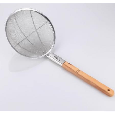 不锈钢油笊篱	漏网直径18cm