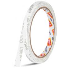得力30409棉纸双面胶带12mm*10m*90um(白色)(卷)-强力款 1卷装