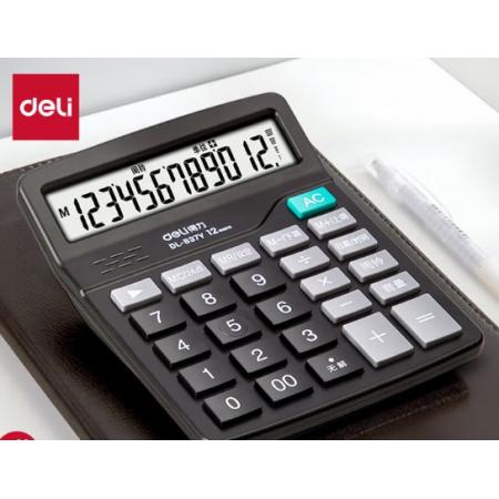计算器	得力837Y黑色/ 12位数