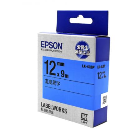 爱普生（EPSON）适配标签机原装色带LW-K400/600P/1000P/C410标签贴纸LK-4WBN 12mm透明底黑字9米LK-4TBW