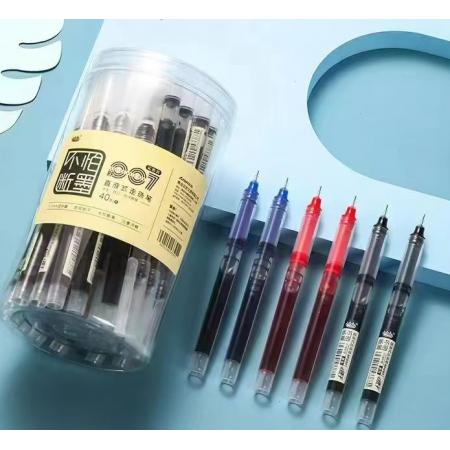 直液式走珠笔	得力小白点009黑色40支/桶