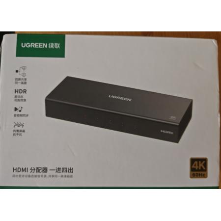 HDMI分配器	绿联90805   一进四出4K高清 经典款