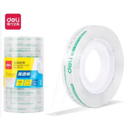 小胶带	得力30002强韧8mm*40y*38um(高透)(12卷/筒)