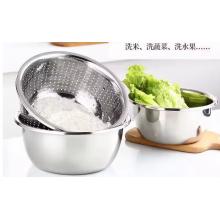 不锈钢圆盆套装	力思俊不锈钢30钢盆+30漏盆