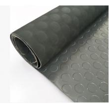 冰禹pvc加厚防滑垫地胶 2.3mm厚黑底灰色铜钱形 1.6米宽12米长